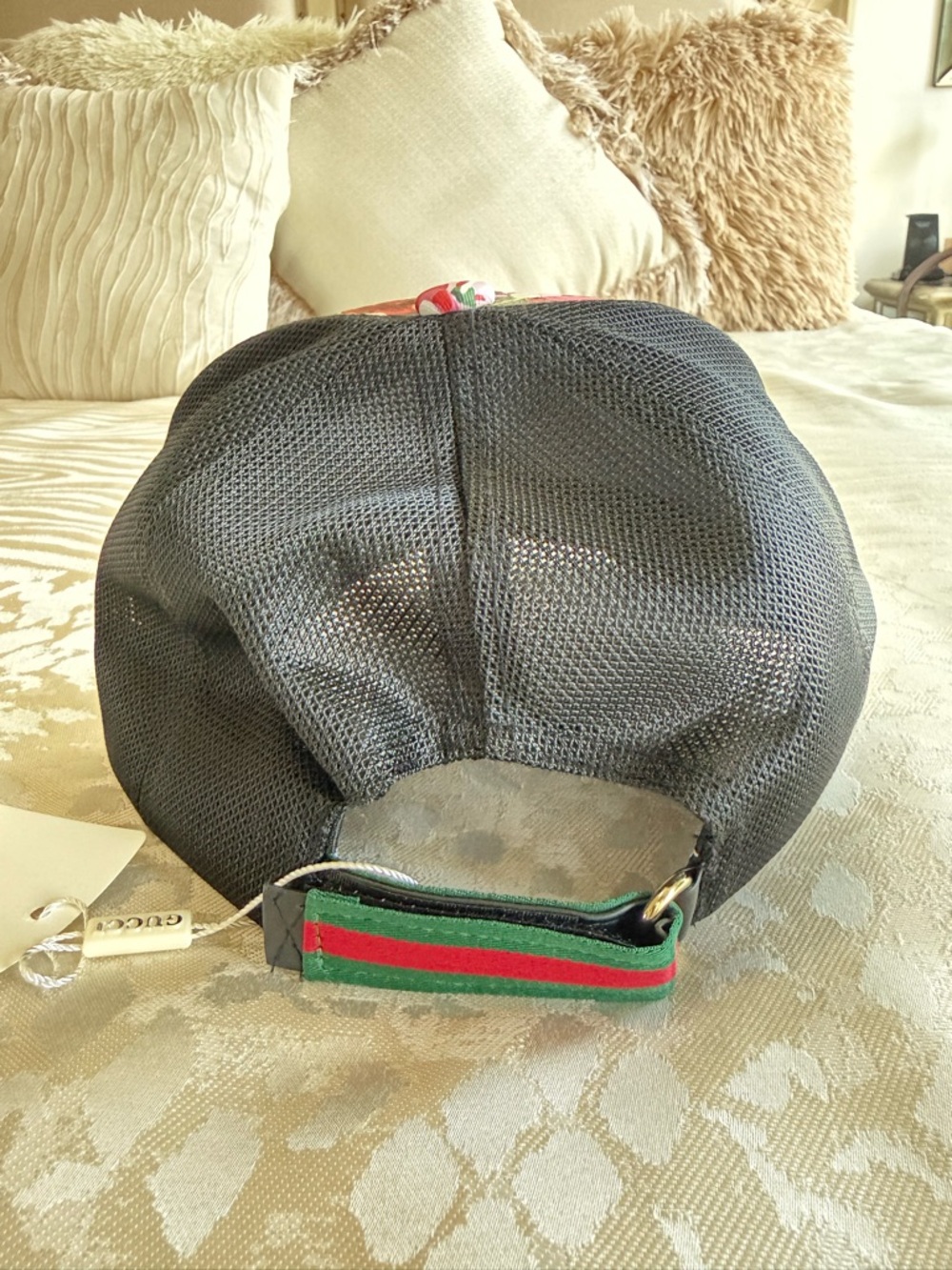 Gucci Floral GG Canvas Baseball Cap - Pink, Green & Coral - Picture 4 of 7